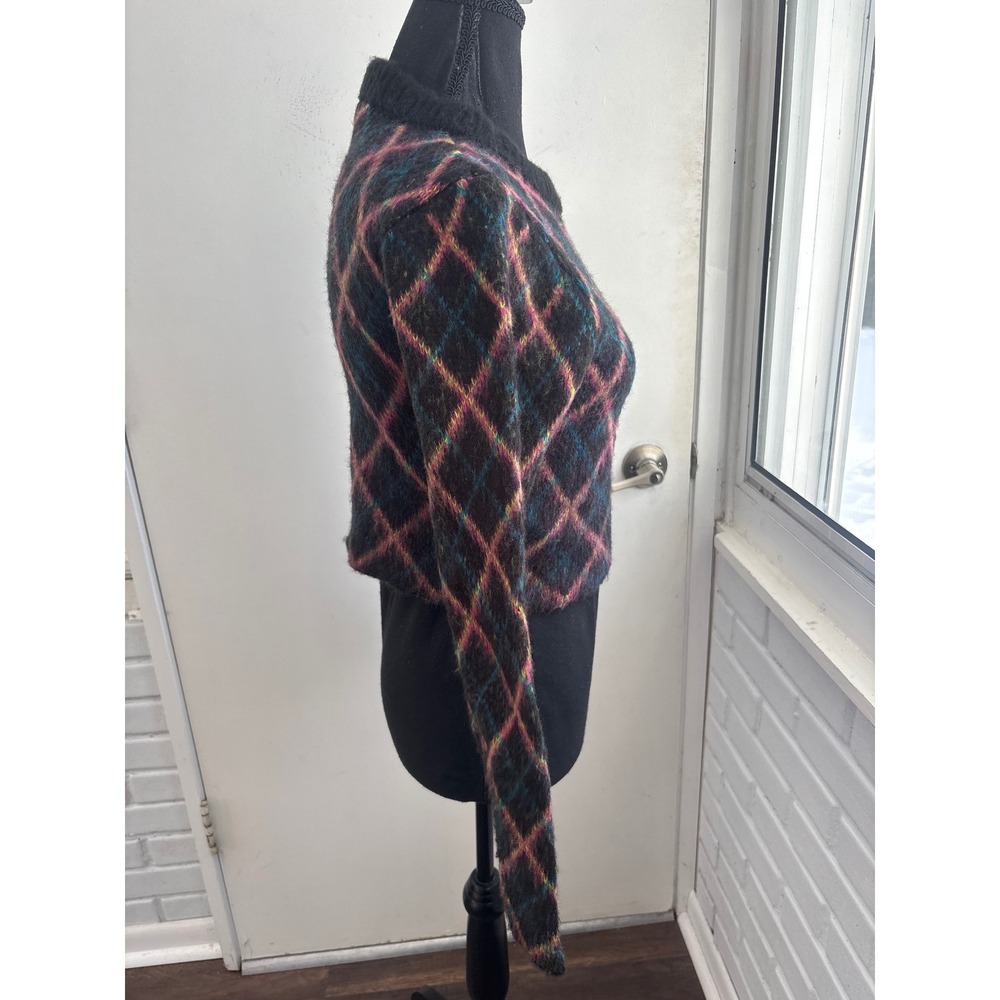 RAGGED Priest Cropped Argyle Sweater Medium grunge eclectic grandpa layered - Picture 4 of 10